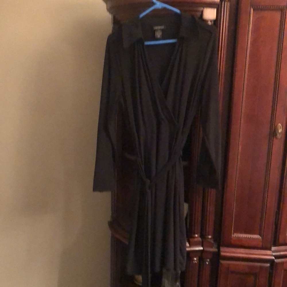 Size 14/16 long sleeve belted black dress